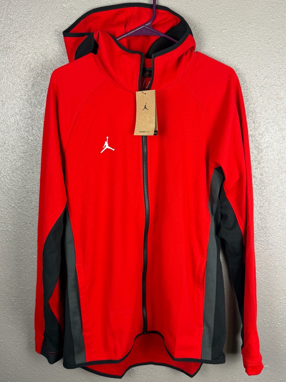Jordan Hoodie Men’s M Red/Black Dri-FIT Showtime Full-Zip Basketball FQ5378-657